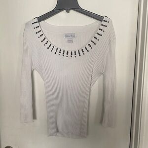 Fashion Avenue Cream Sweater with Black Details